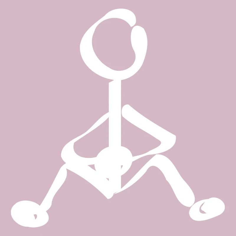 Strichmann sitzend Geschenkidee