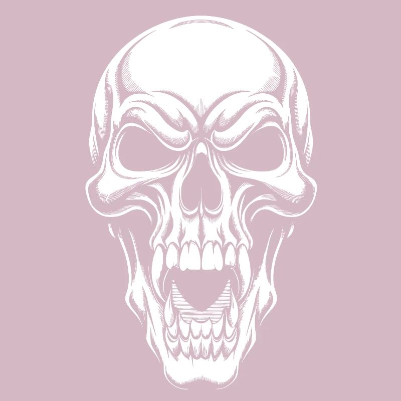 Angry skull with long teeth