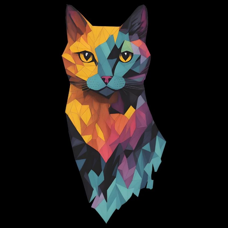 Colourful Geometric Cat