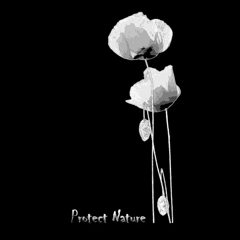 PROTECT NATURE - Poppies and Bee - Sketch