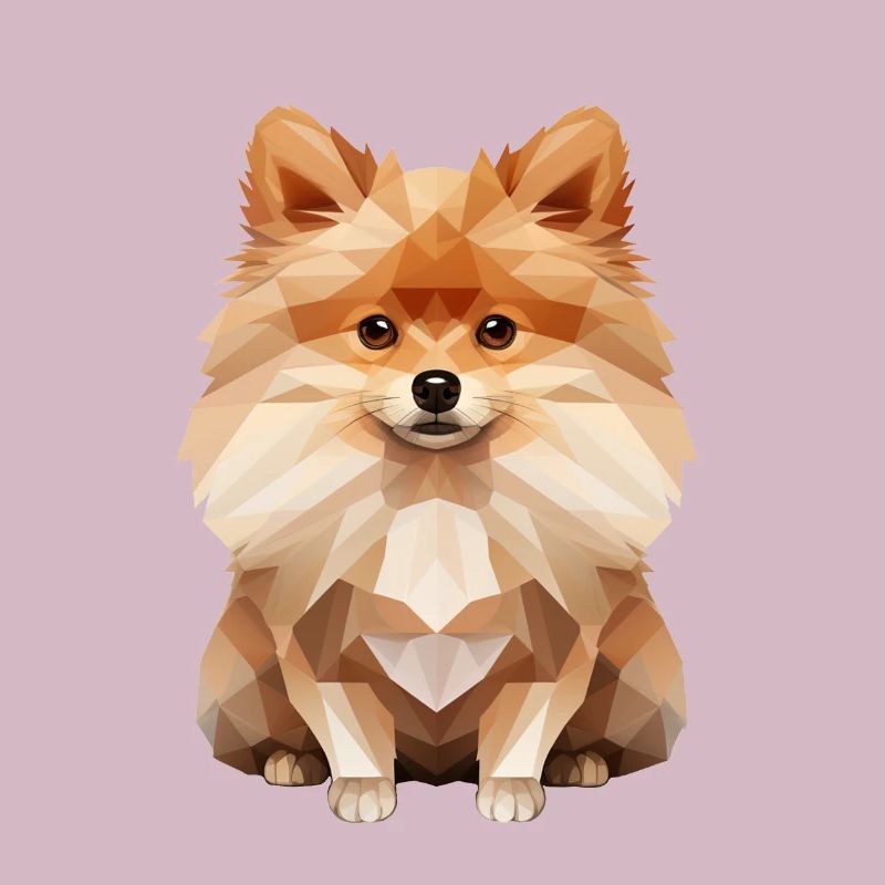 Miniature Spitz Geometric Drawing
