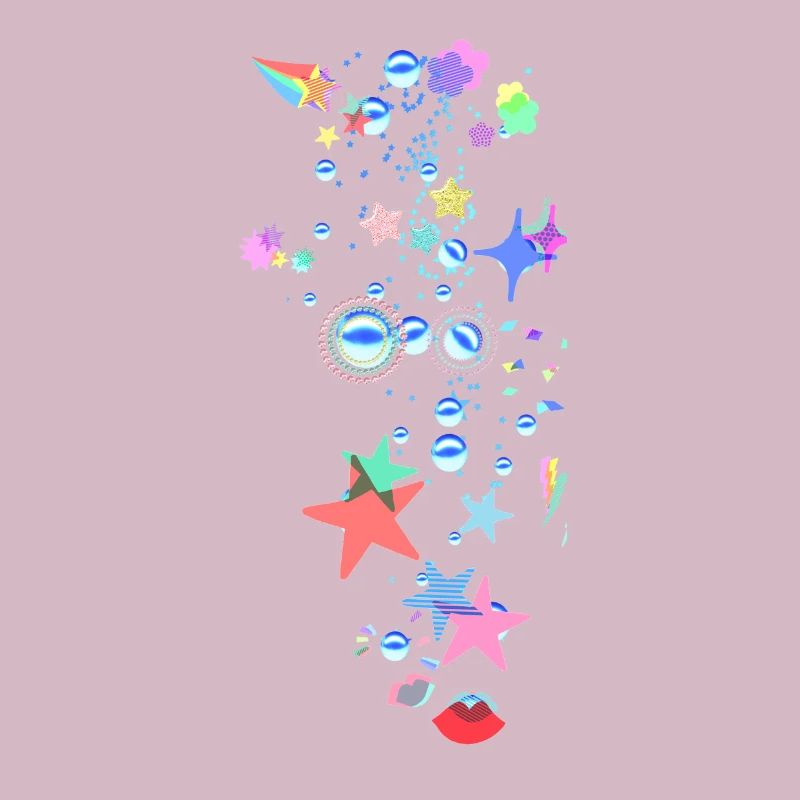 Sterne, Regenbogen, Perlen, Herzen, illustration