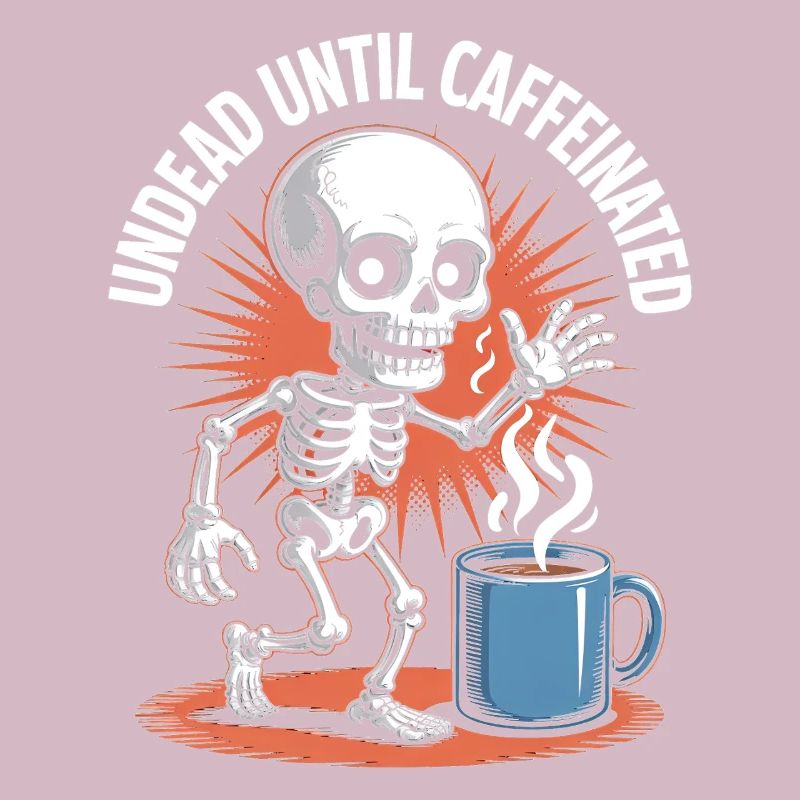 Undead Until Caffeinated Skeleton Coffee Run