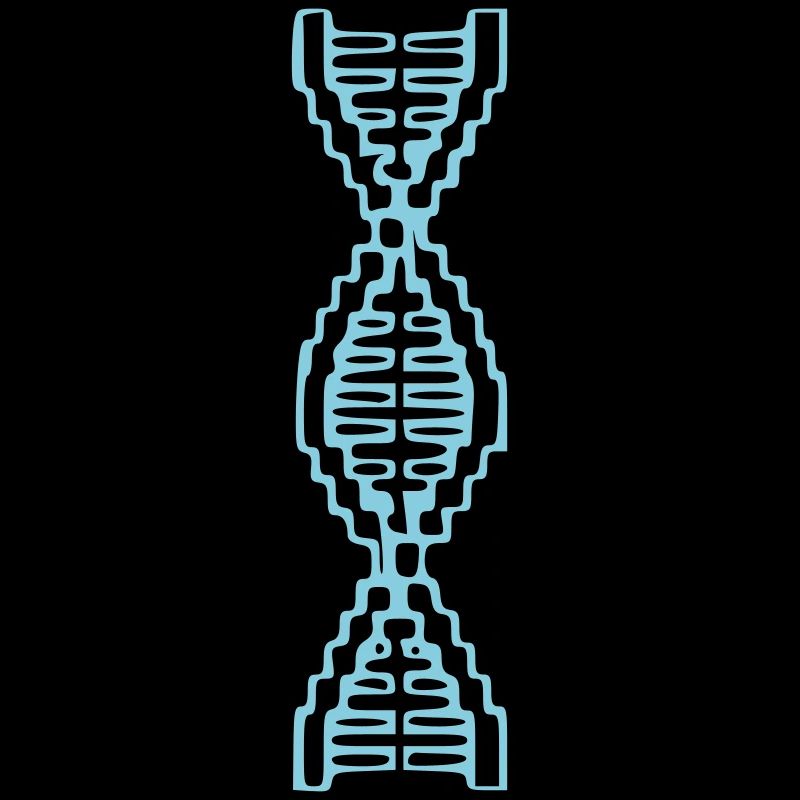Pixel Art Hélice ADN Bleu