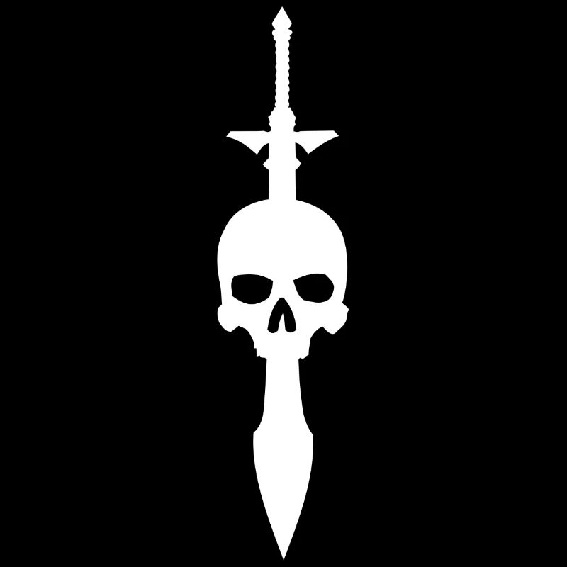 Skull with sword