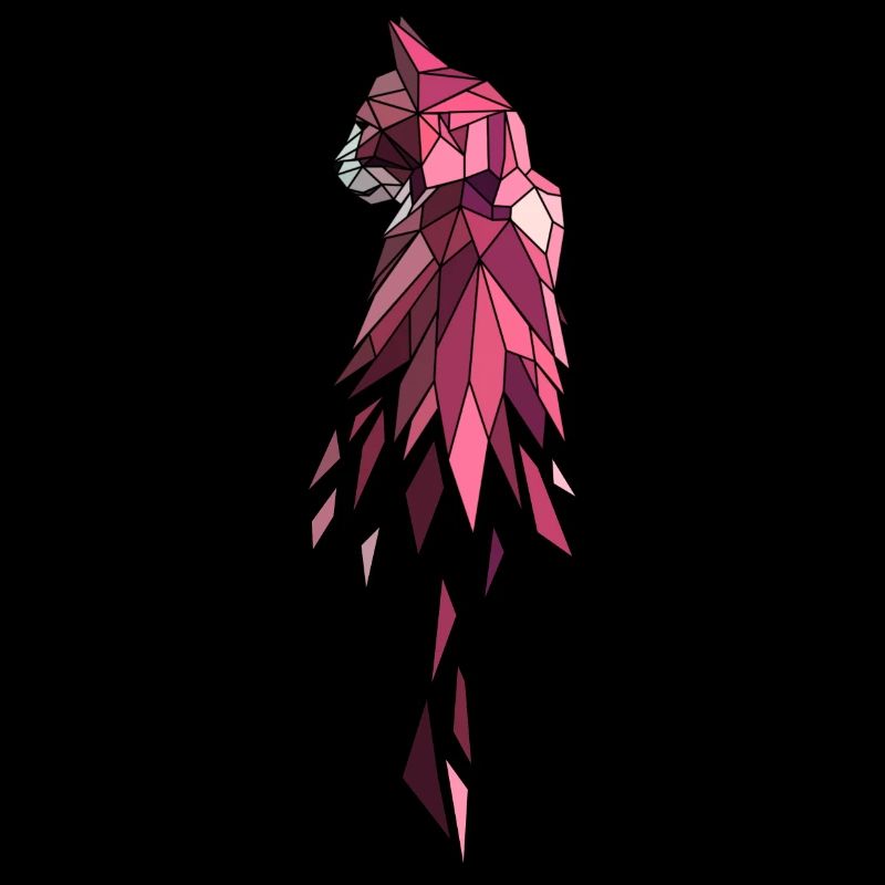 Katze Geschenk pink polygon