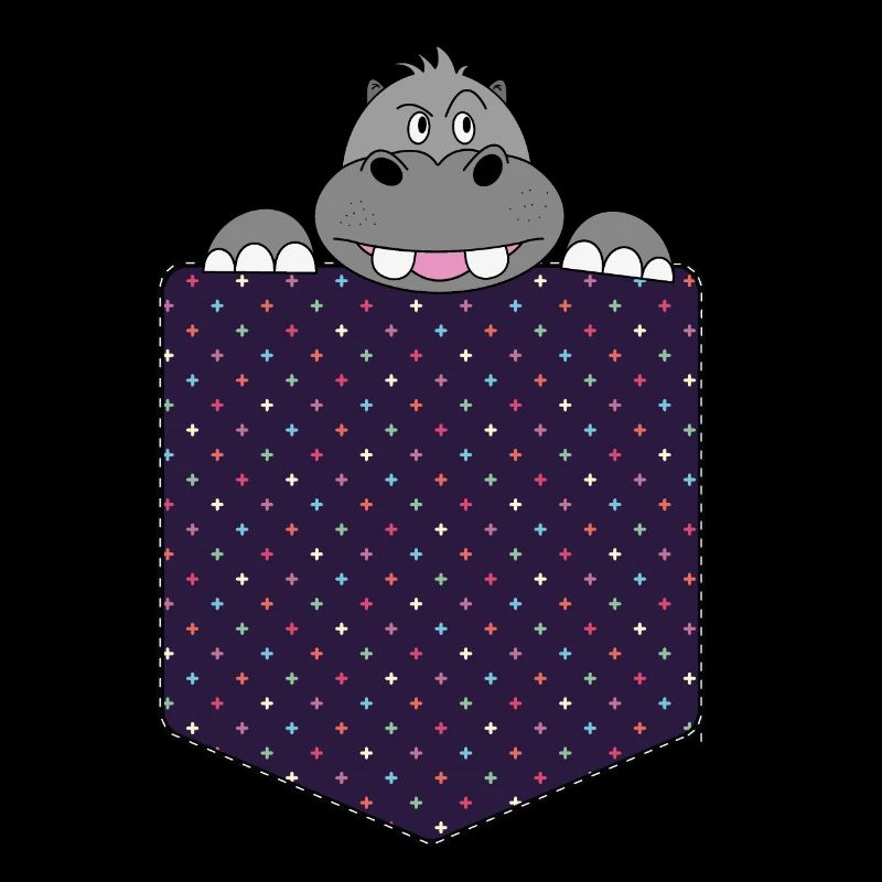 Brusttasche Hippo Flusspferd Nilpferd Geschenk