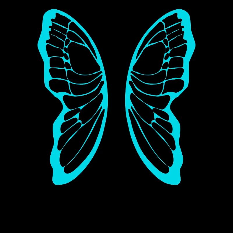 Turquoise butterfly wing pattern on black