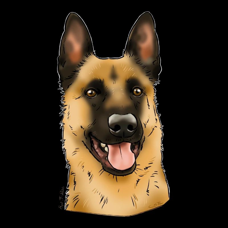 Tête de malinois (pour textiles foncés)