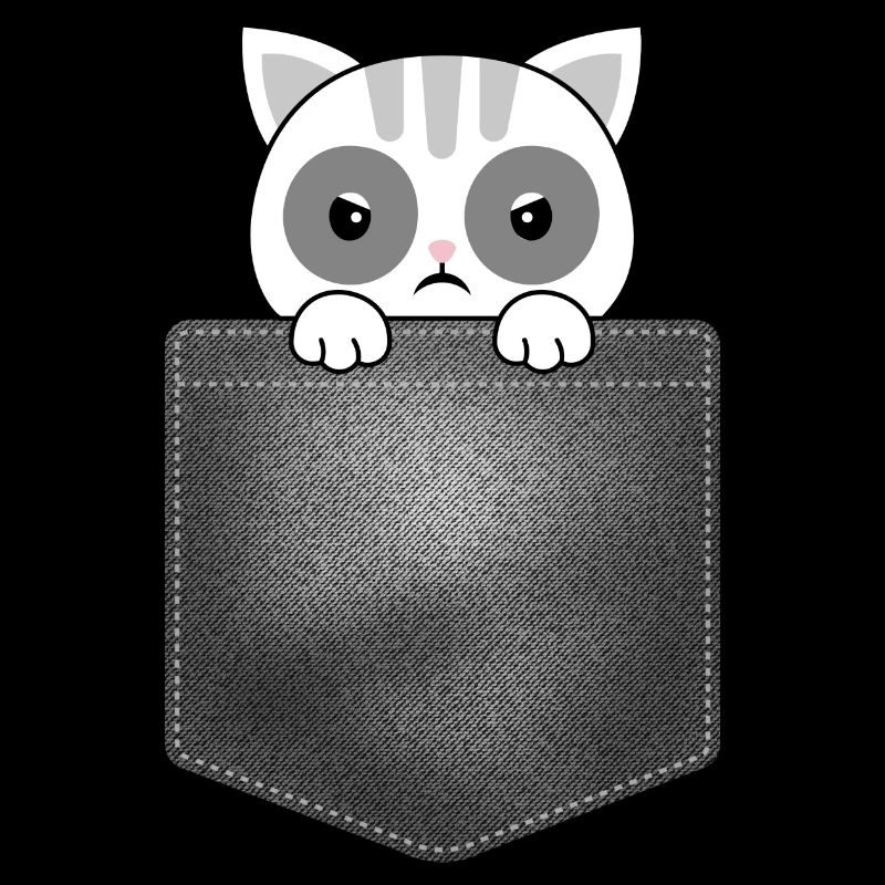 pocket design with cat looking out the top