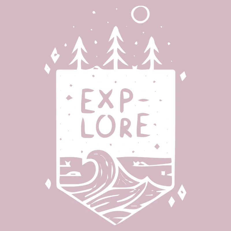 Brusttasche "Explore" Motiv Geschenk Idee weiss
