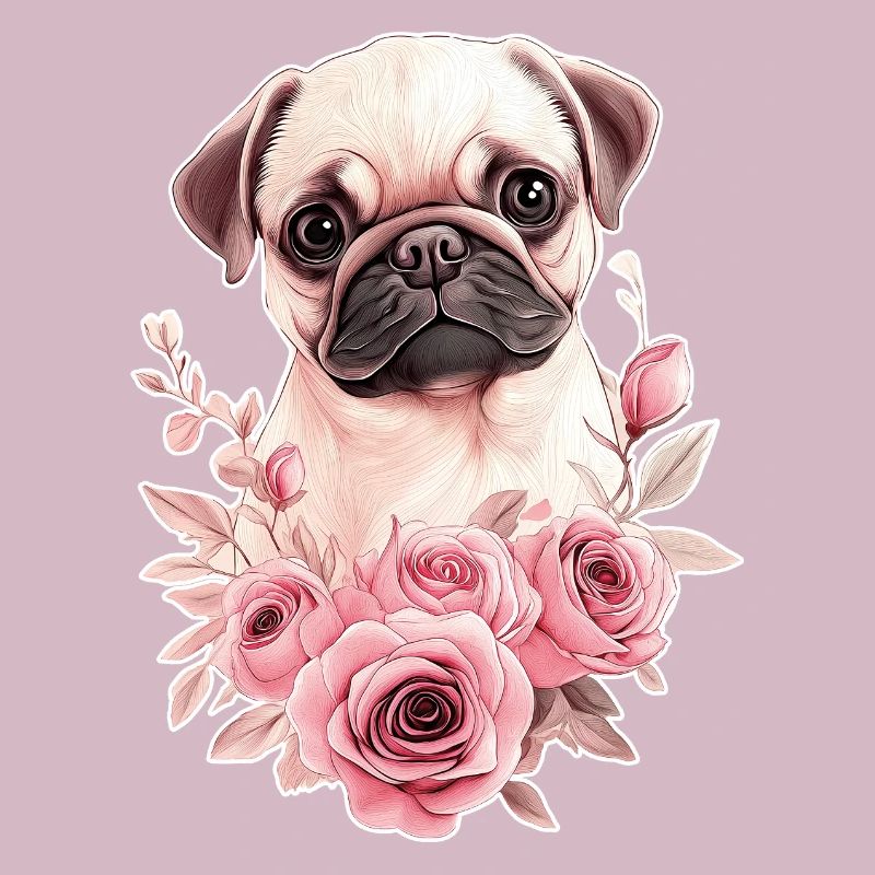 Carlin avec des fleurs