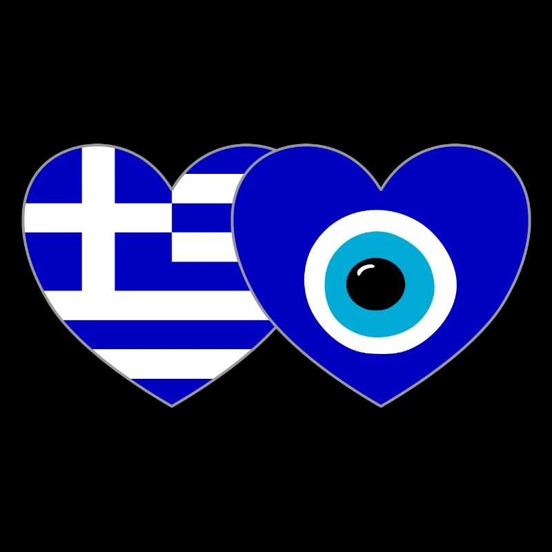Grèce Bonheur Drapeau Cœur