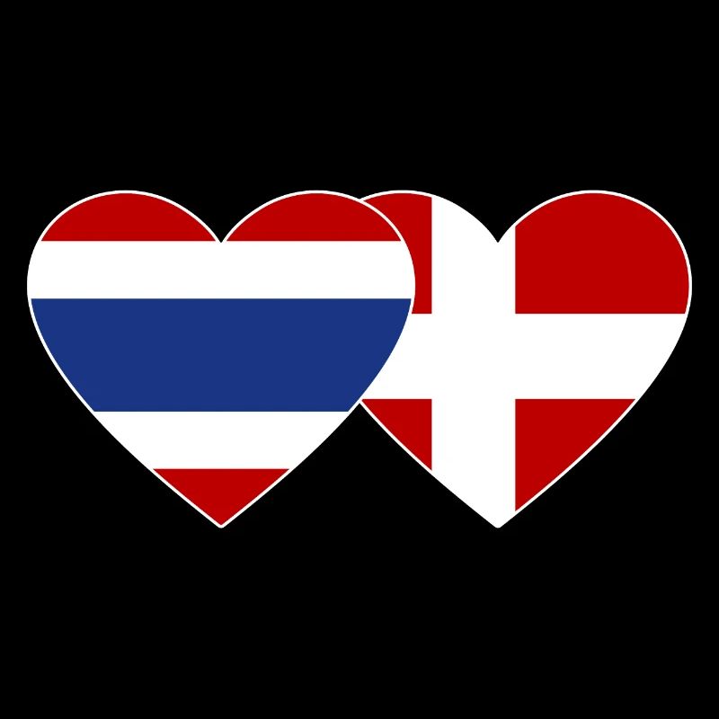 Coeur de drapeau Thaïlande Danemark