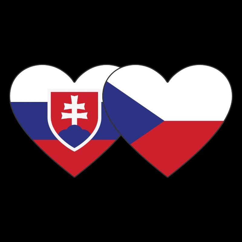Slovaquie République tchèque Drapeau Coeur