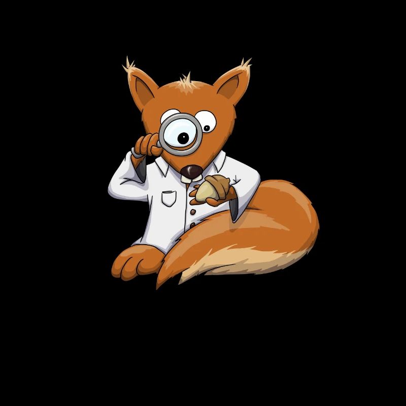 Forscher Doc Eichhörnchen Lupe Eichel Süß Geschenk