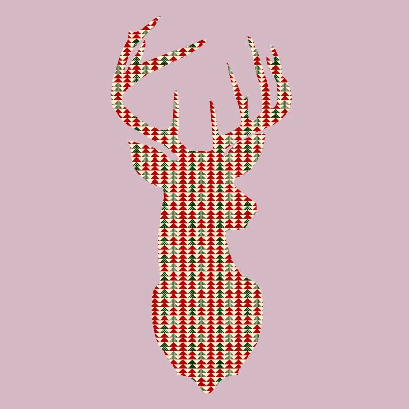 Christmas deer - geometry Christmas tree design
