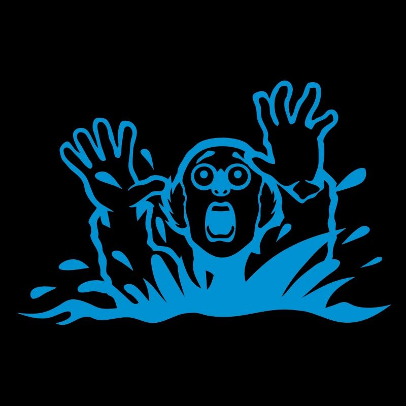 drowning drawing character rescue water