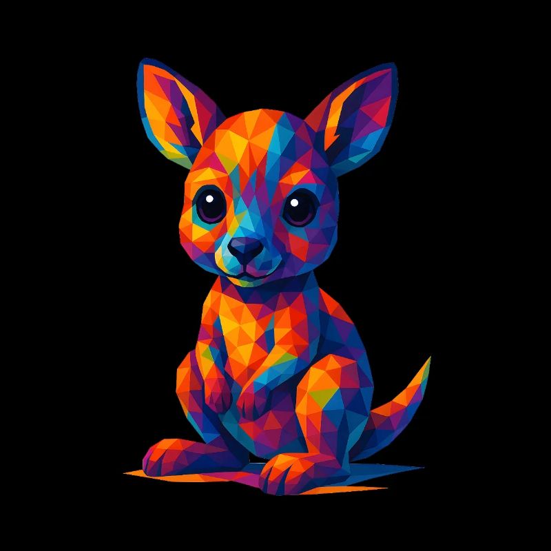 WPAP Polygon Kawaii Style Bébé Kangourou