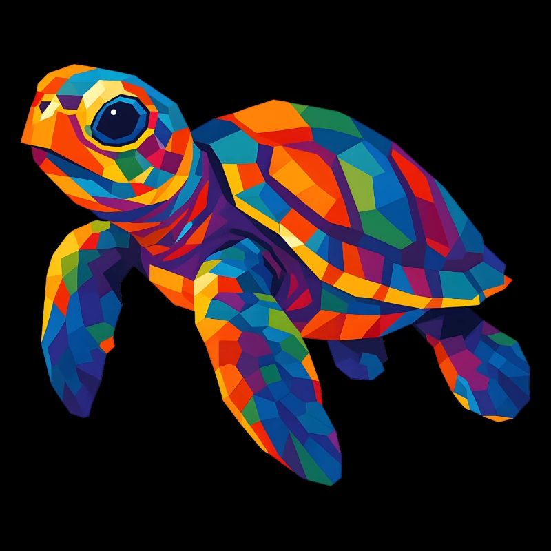 WPAP Polygon Style Animaux Tortue de mer