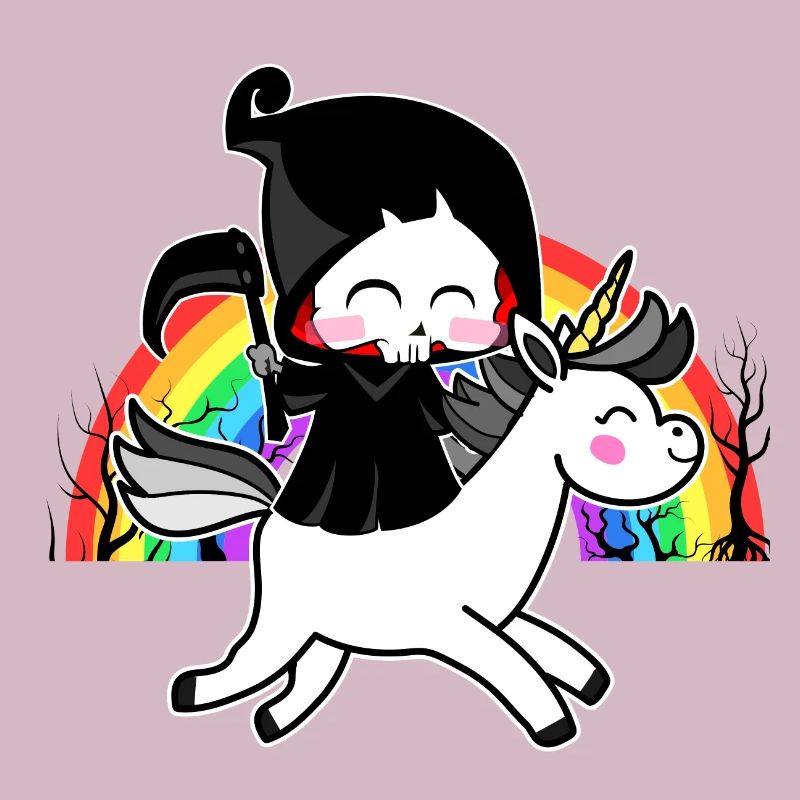 Death Is Magic - Einhorn Sensenmann Regenbogen