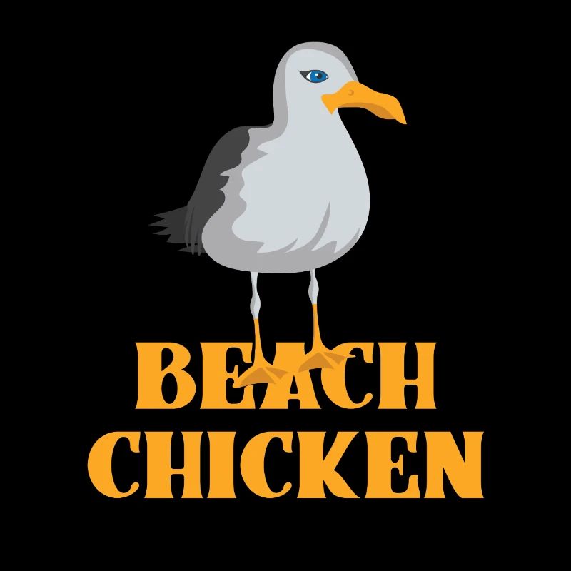 BEACH CHICKEN Möwe Seevogel lustige Geschenkidee