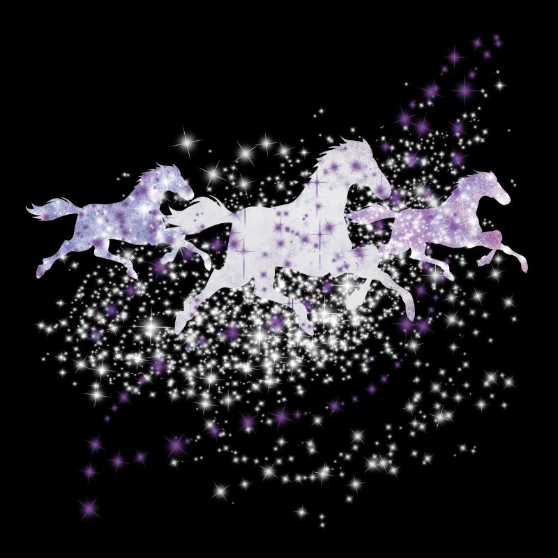 Chevaux dans le ciel étoilé