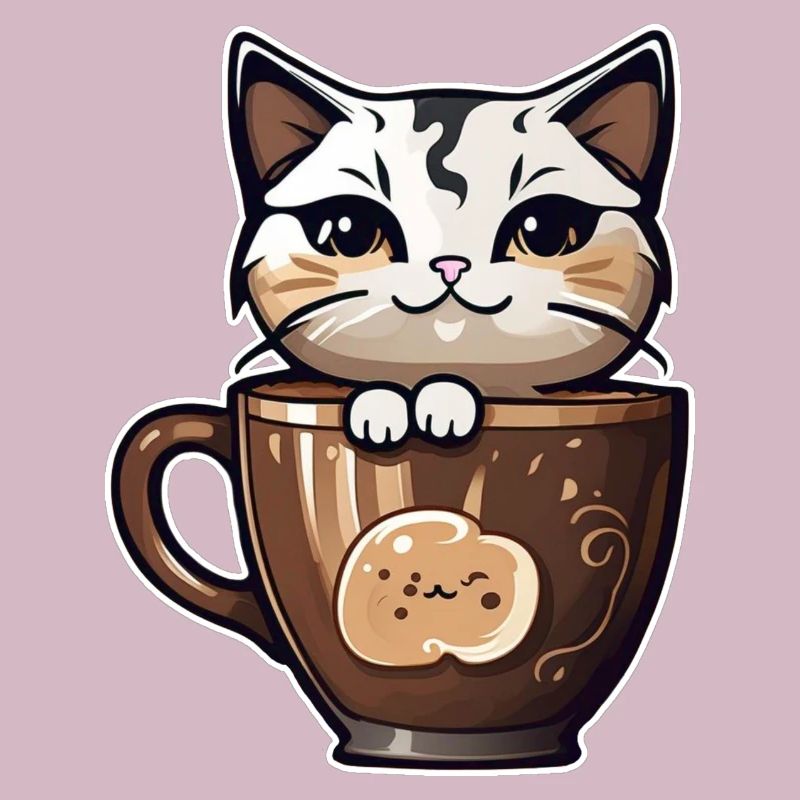 Chat de café mignon