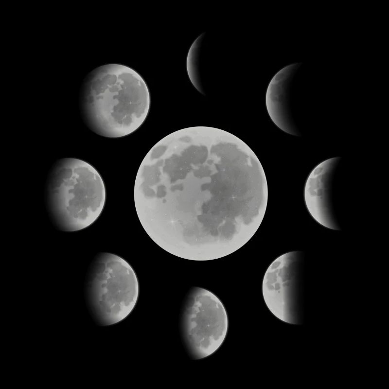 Moons full moon half moon