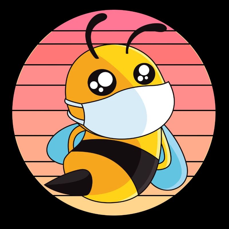 Abeille avec protège-dents au coucher du soleil