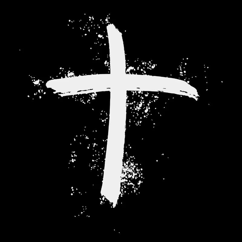 white Jesus Cross Brush Symbol Gift Idea