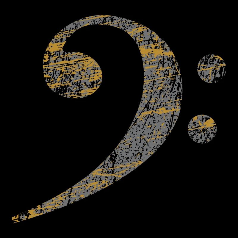 Clé basse, Bass Clef distressed