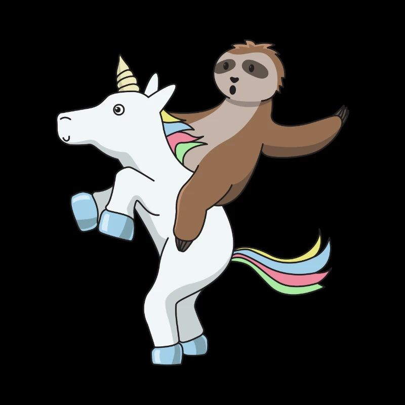 Faultier reitet Einhorn Geschenk lustig comic fun