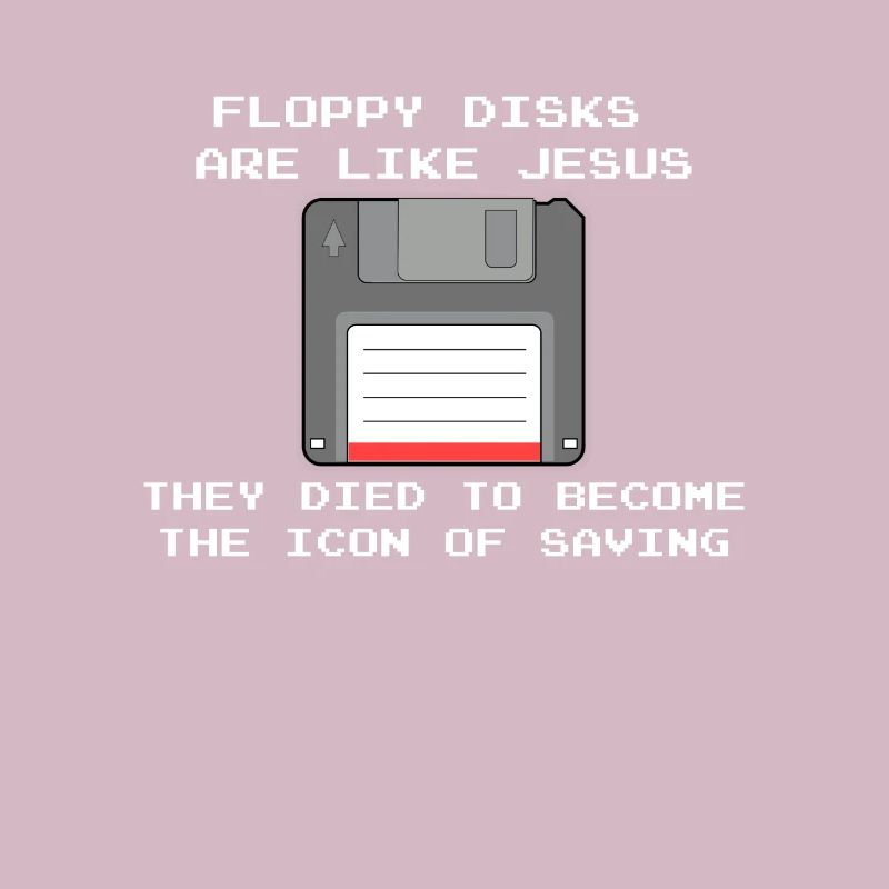 Nerd und Computer Profis - floppy disks like Jesus