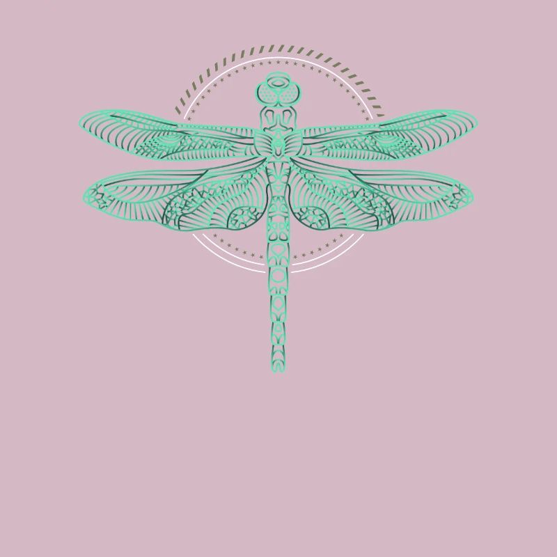 Cool Thin Line Dragonfly Drawing