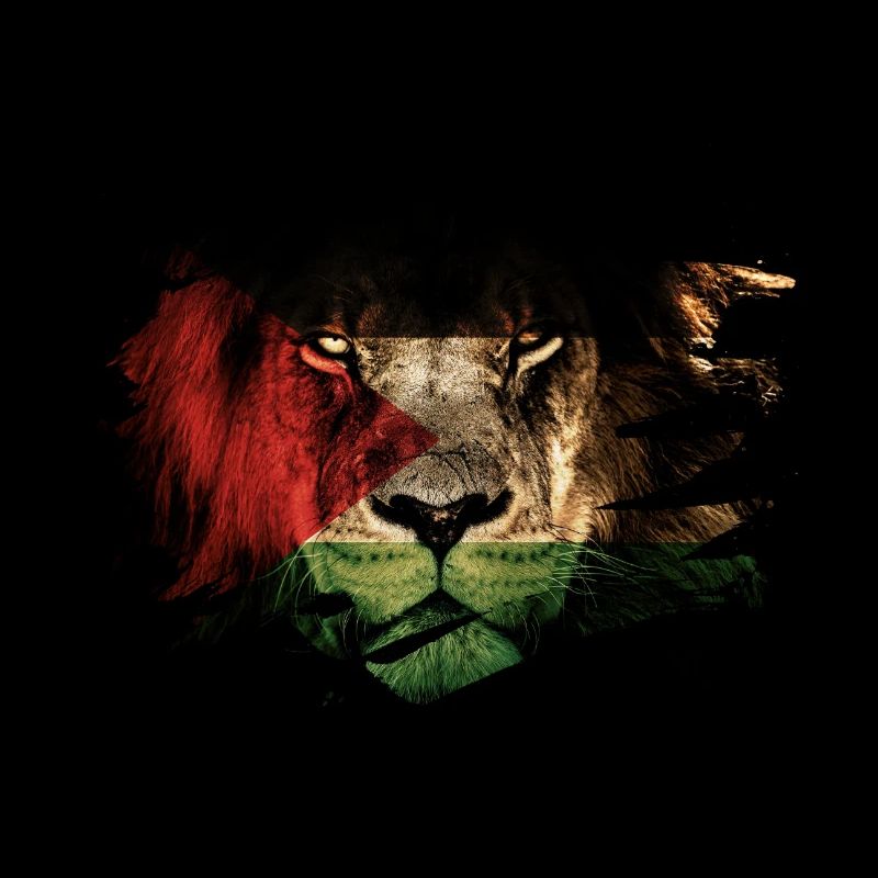 Éclaboussures de peinture drapeau lion lion