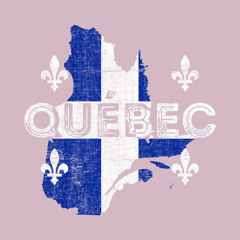 Quebec Map Shape and Flag