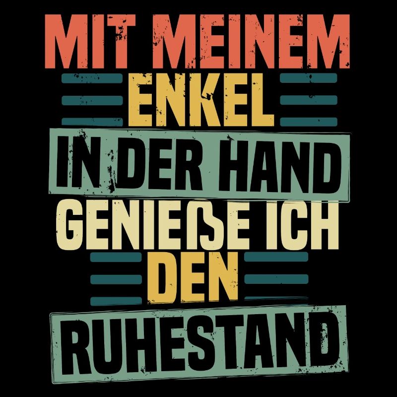 Opa im Ruhestand mit dem Enkel in der Hand
