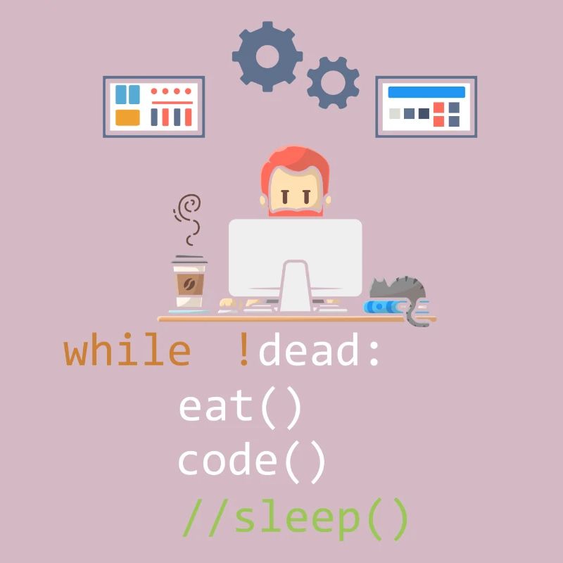 Dead Eat Code Sleep Funny Programming Computer Pro