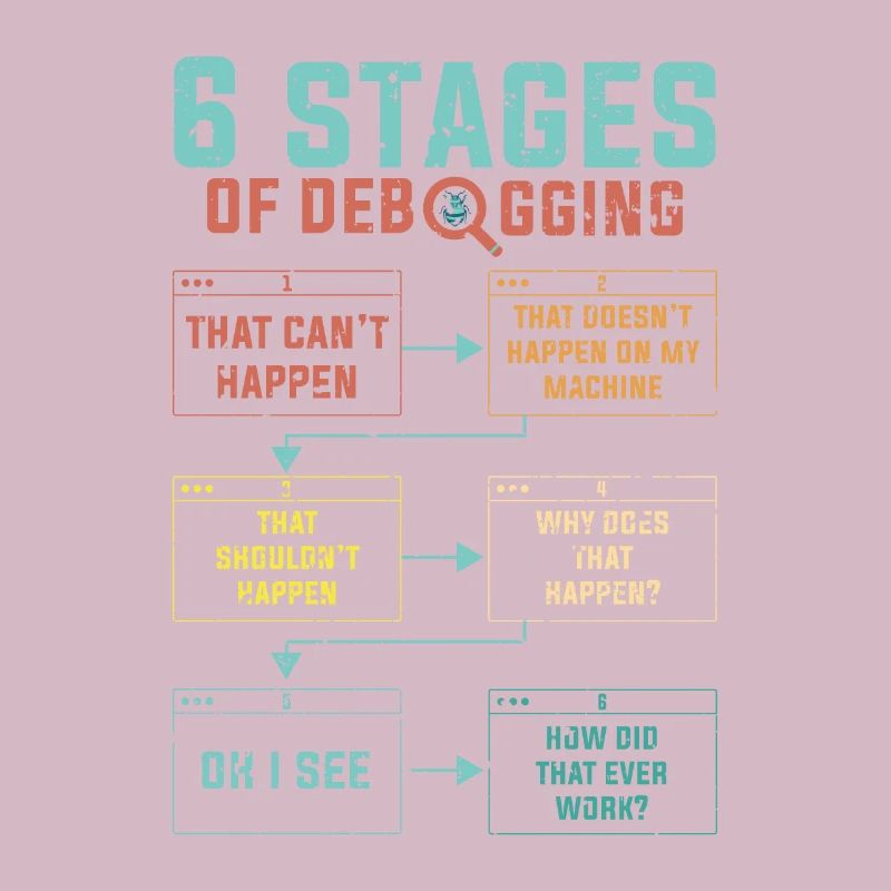 Programmierer 6 Stages of debugging