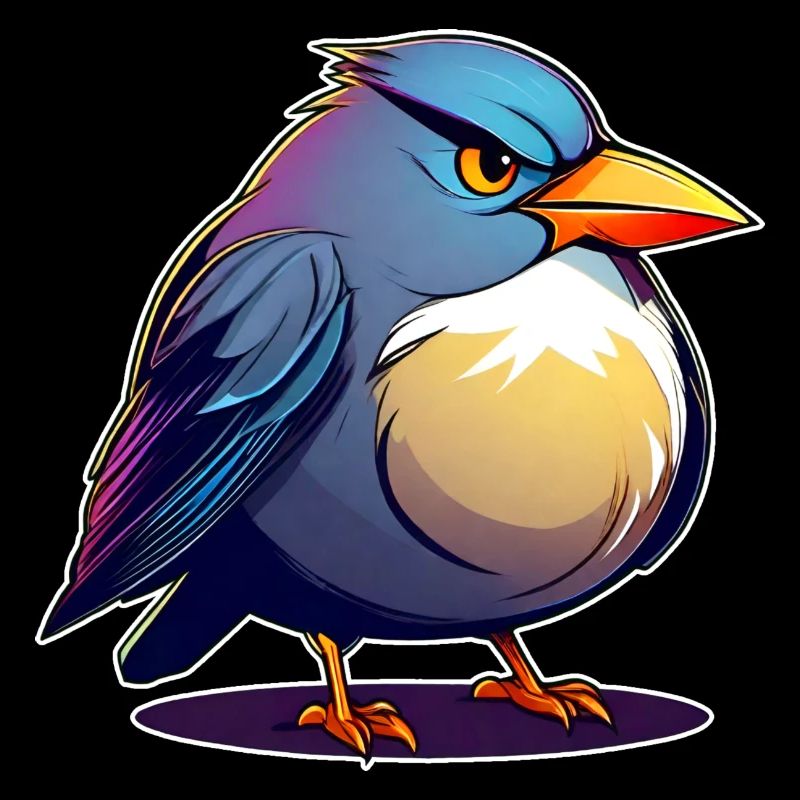 Petit oiseau gras féroce