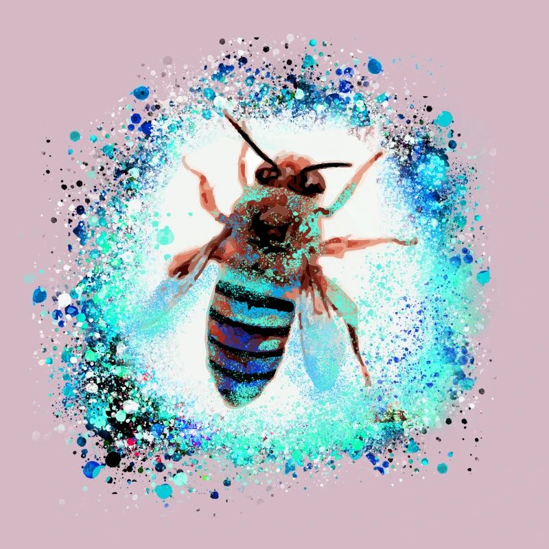 bee, wasp, insect, fly, graffiti, painting