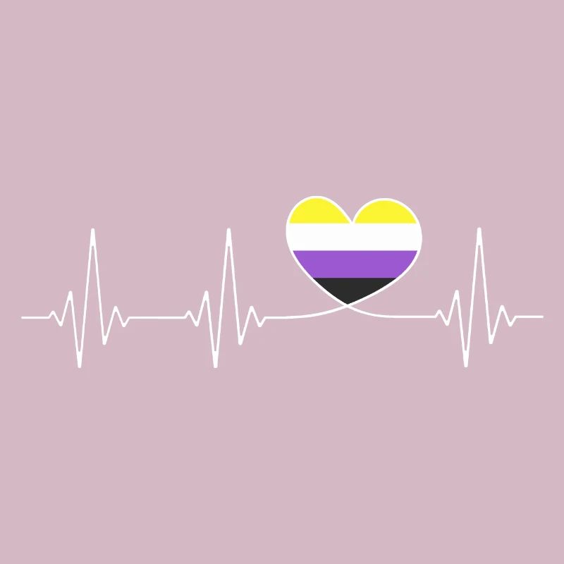 Nicht Binär Herzschlag Non Binary Pride Month CSD