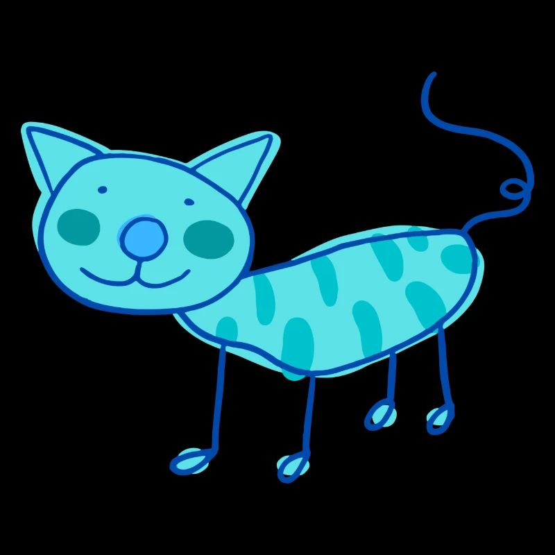 Doux chat de chat d’enfants en couleur