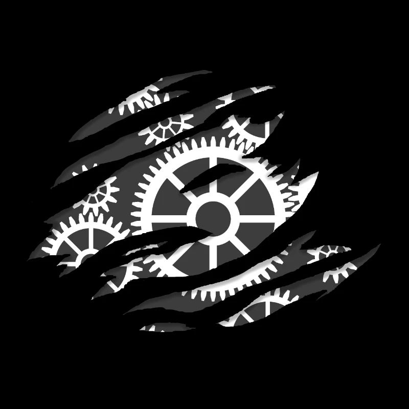 Gear behind torn effect - gift idea