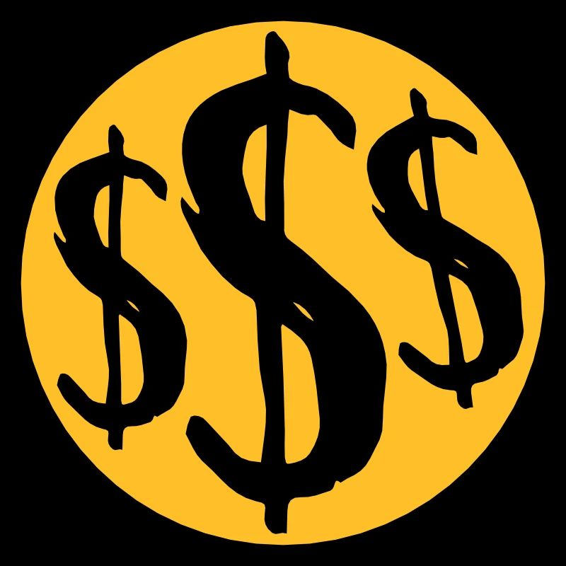 3 signes de dollar rond