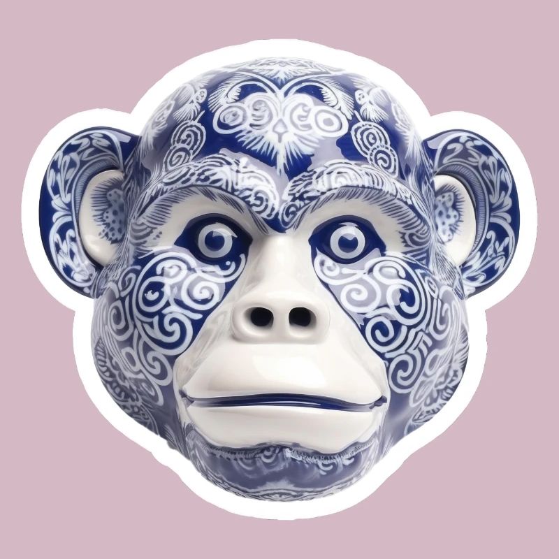 Ceramic monkey face