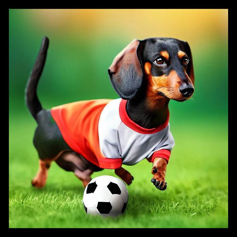Dackel beim Hundefußball