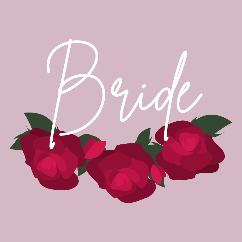 Bride fleur rouge minimaliste