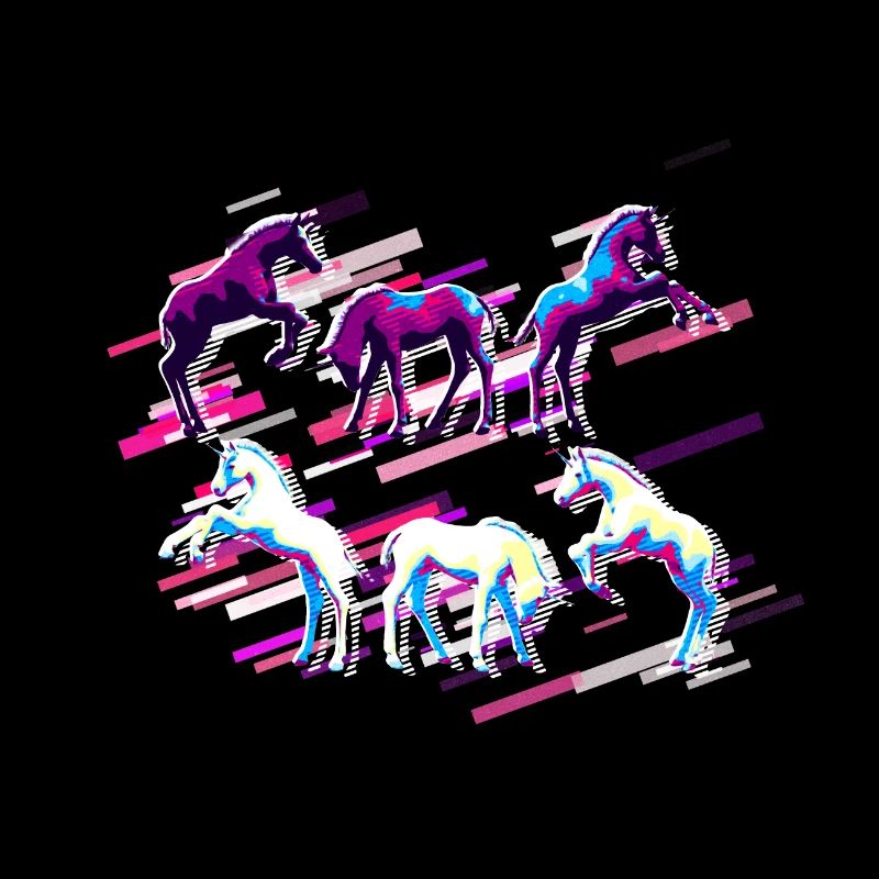 Unicorn Foal 80s Retro Violet
